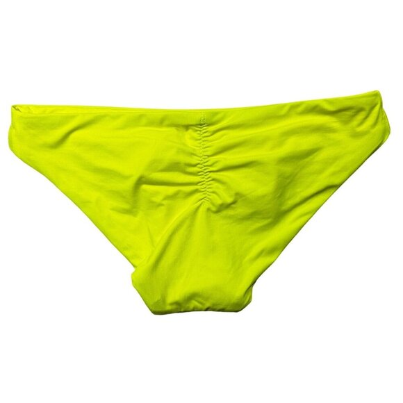 BECCA Swim Bottom Yellow Size‎ XS Hipster Shirred Neon NEW - Picture 2 of 7